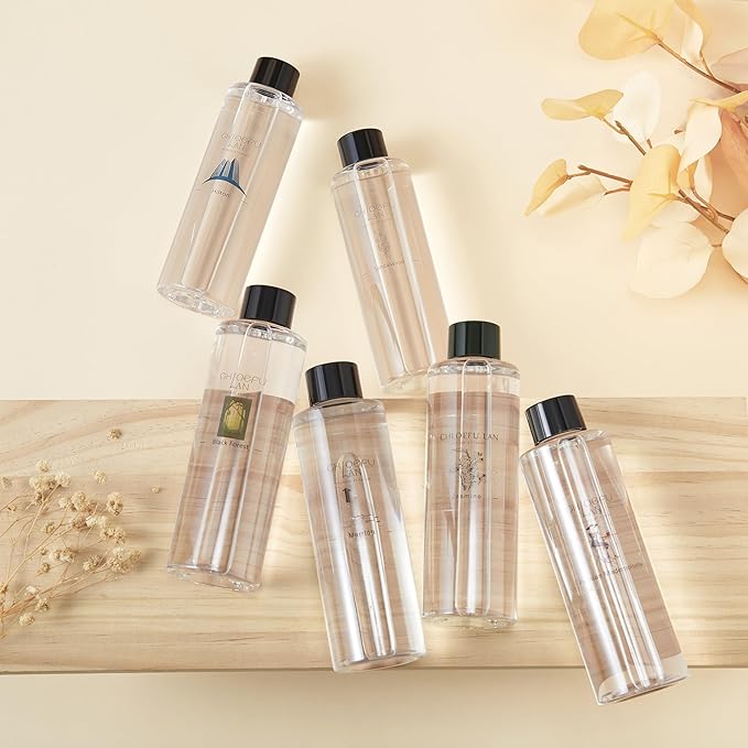 Chloefu LAN Vanilla Coconut Scented Oil Diffuser Refill 6.76 fl oz Natural Essential Oil for Reéd Diffuser Home Fragrance for Bedroom, Bathroom Home Decor