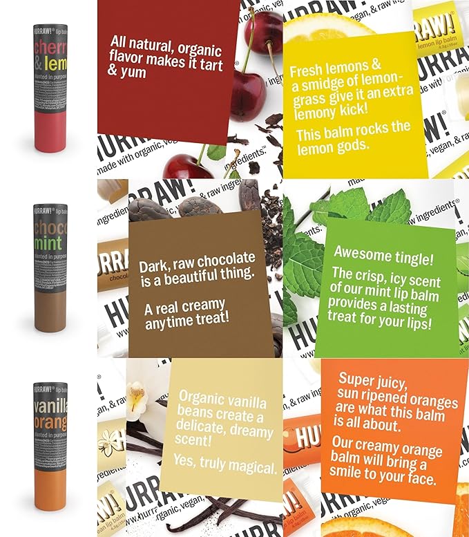 Hurraw! Cherry Lemon, Chocolate Mint &
