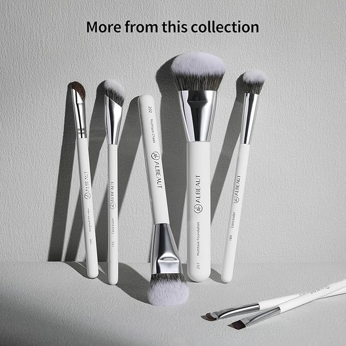 Albeaut Concealer Makeup Brushes Set, Angled Under Eye Brightening Brushes for Liquid, Cream, Stick Concealer Foundation Nose Contour Eyeshadow Blending (189193)