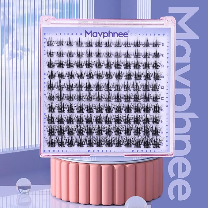 Wispy Lash Clusters Natural Looking Eyelash Extensions Fairy Lash Extension Cluster Lashes Individuals DIY Lash at Home 8-16MM C-Curly Whispy Eyelash Cluster Pack 120 Pcs by Mavphnee