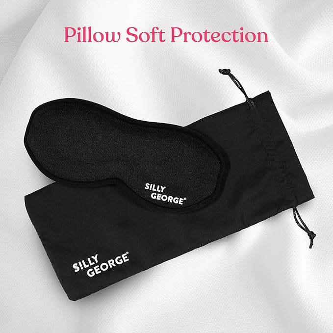 Silly George Lash Sleep Mask - 3D Contoured Blackout Eye Mask for Eyelash Extensions & False Lashes, Memory Foam Sleeping Mask for Women