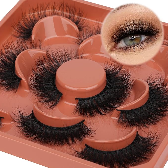 Fluffy Lashes Natural Wispy Eyelashes Full Volume Mink Lashes 14mm Short Faux Mink Lashes Multipack by Focipeysa