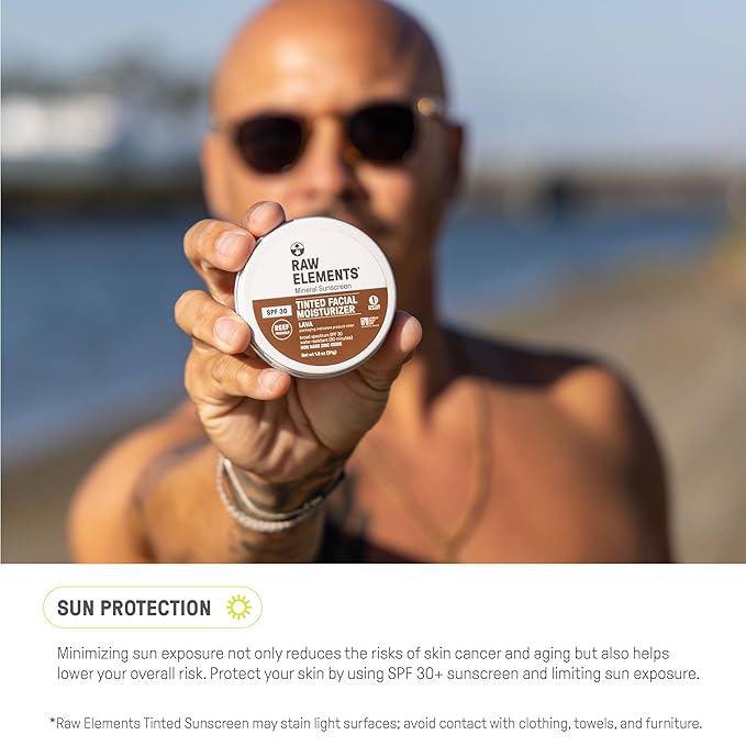 Raw Element Ultra-Moisturizing Tinted Face Cream, Non Toxic Mineral Face Sunscreen, Daily Tinted Moisturizer, Non-Nano Zinc Oxide, Reef Friendly, All Ages, SPF 30, 1.8 oz, Island, Pack of 2