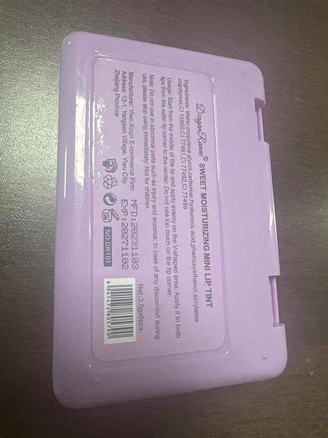 6 Colors Lip Tint Stain Korean Lip Gloss, Matte Velvet Lip Tint Natural Plumping Lip Stain, Multi-Use Lip and Cheek Tint Mini Liquid Lipstick, Long lasting Non-Stick Cup Waterproof, Lip Color Makeup