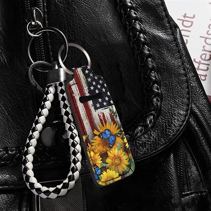 Yellow Sunflower Print American Flag Lip