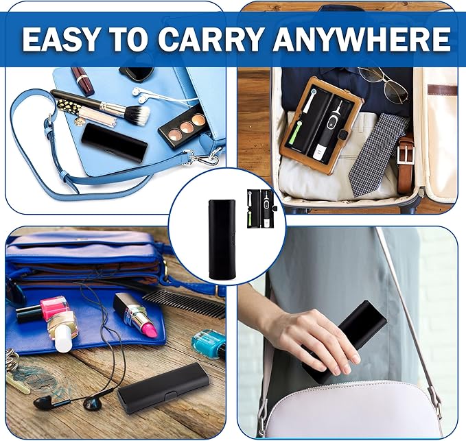 Electric Toothbrush Travel Case Compatible with Oral-B – Compact Hard Shell for Handles up to 20 cm, Protective Toothbrush Holder for Travel & Daily Use (Black)