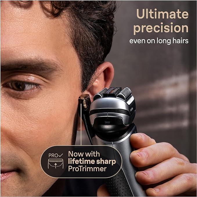 Braun Series 9 PRO+ 9577cc Electric Razor for Men, 5 Pro Shave Elements & Precision Long Hair Trimmer, 6in1 SmartCare Center, PowerCase for Mobile Charging, Wet & Dry, 60min Battery Runtime