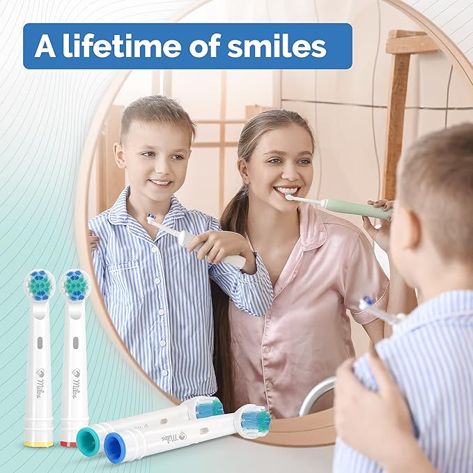 Toothbrush Head Compatible with Oral B - 16 Pack Milos Replacement Electric Toothbrush Heads Deep and Precise Cleaning Brush Heads Toothbrush Heads Compatible with Oral B Braun