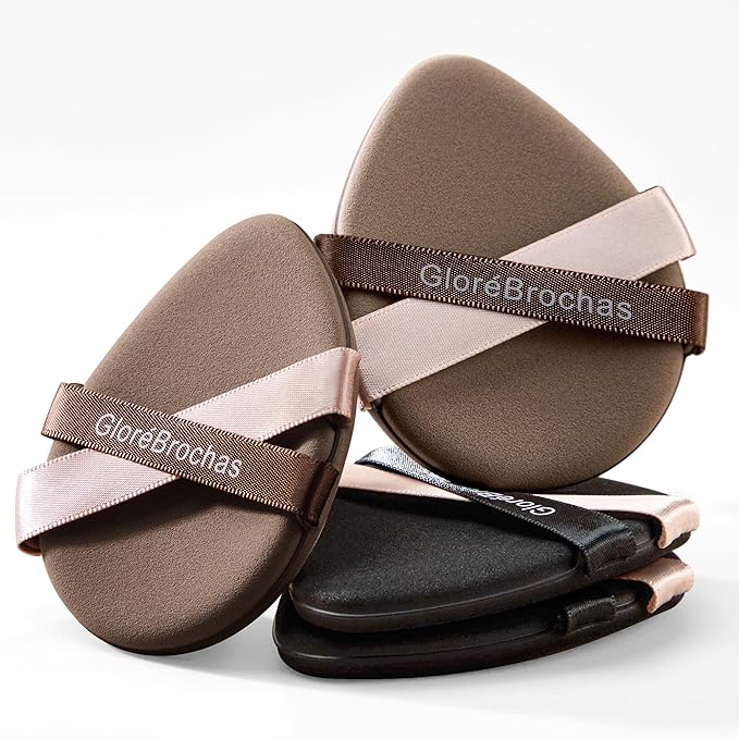 Makeup Sponge, GloréBrochas 4PCS Micro Porous Beauty Blender, Latex-Free PU Powder Puff, Low Absorption 3.2 Inch Makeup Puff, Soft Dual-Sided Foundation Sponge