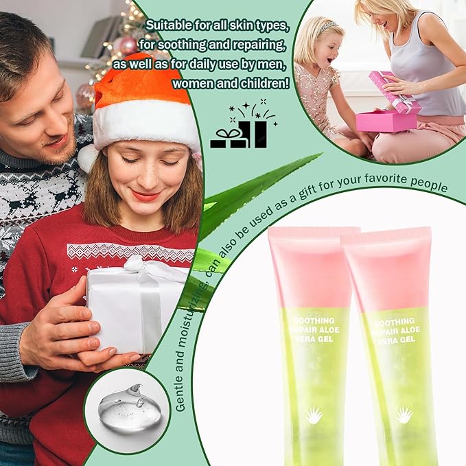 JunKuJK 4PCS Moisturizing Gel for Face & Body,Non-sticky Gel After Sun Aloe Lotion Skin Care,Fast Absorbing Long Lasting Refreshing Hydrating Face Moisturizer for All Skin Types 02