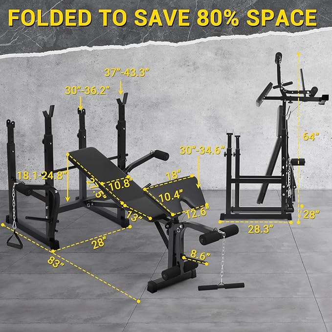 Adjustable Weight Bench Set for Home Gym