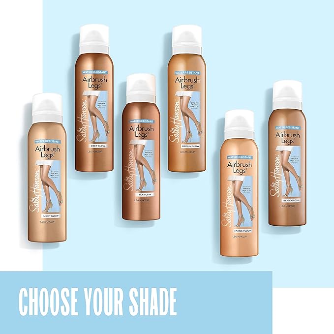 Sally Hansen Airbrush Legs, Leg Spray-On Makeup, Fairest Glow 4.4 Oz (Pack of 2)