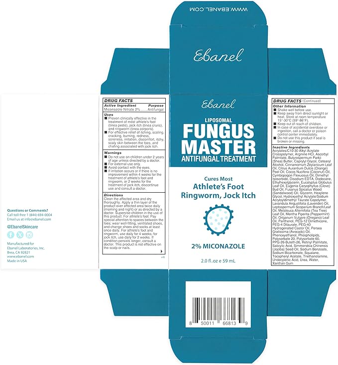 Ebanel Athletes Foot Treatment Extra Strength, Antifungal Cream for Foot Fungus, with Miconazole, Undecylenic Acid & Tea Tree Oil, Fast Itch Relief, Treats fungal Infection Leading to toenail Fungus