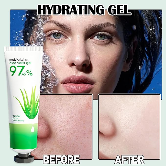 Fusang 8Pcs Organic Aloe Vera Gel for After Sun Skin Care,Natural Moisturizing Aloe Vera Gel for Face & Body,Easy to Portable Face Moisturizer,Travel Size Pure Vera Aloe Gel for all Skin Types H