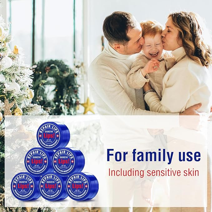 OUKEYA Lip Balm,0.25 Ounce,6Counts,Medicated Lip Chapstick Medicated w/Beeswax,Petrolatum,Peppermint Oi,100% Natural Ingredients,Medicated Lip Balm Lip Moisturizer for Echapped Lips Treatment