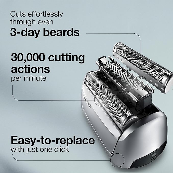 Braun Series 8 83M Electric Shaver Head Replacement Cassette, Silver