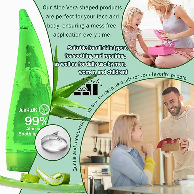JunKuJK 99% Purity Aloe Vera Gel,260ml - Hydrating Aloe Vera Gel for Face and Skin,No Sticky Moisturizing Aloe Gel A