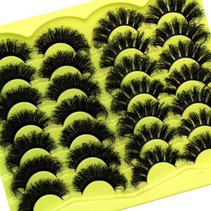 Mink Lashes Fluffy 20mm Stirps Lash 2 Styles Mixed Volume False Eyelashes 14 Pairs 8D Cat Eye Lashes D Curl Dramatic Soft Eyelash 25mm Big Long Lash Pack That Look Like Extensions