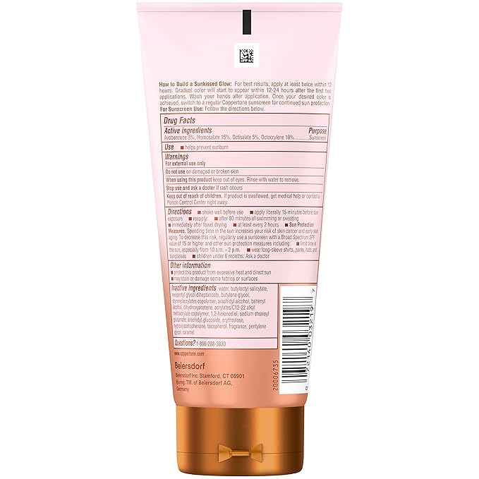 Coppertone Glow Protect and Tan Sunscreen Lotion + Gradual Self Tanner, SPF 45 Sunscreen, 5 Fl Oz Tube