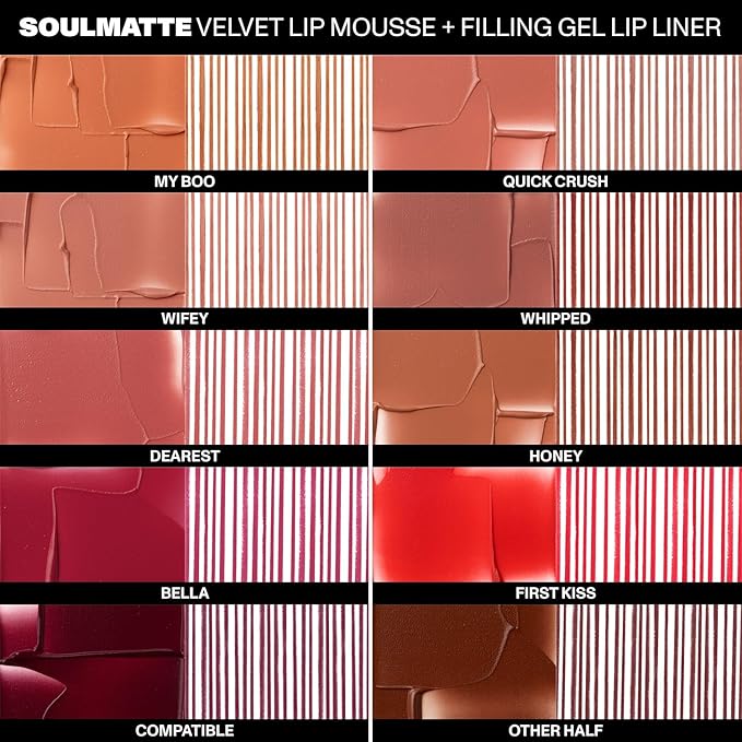 Morphe Soulmatte Velvet Lip Mousse Matte Lipstick - Air-Whipped, Soft Matte Lip Makeup with Vitamin E to Hydrate, Soften and Smooth Lips - First Kiss (0.128 Oz)
