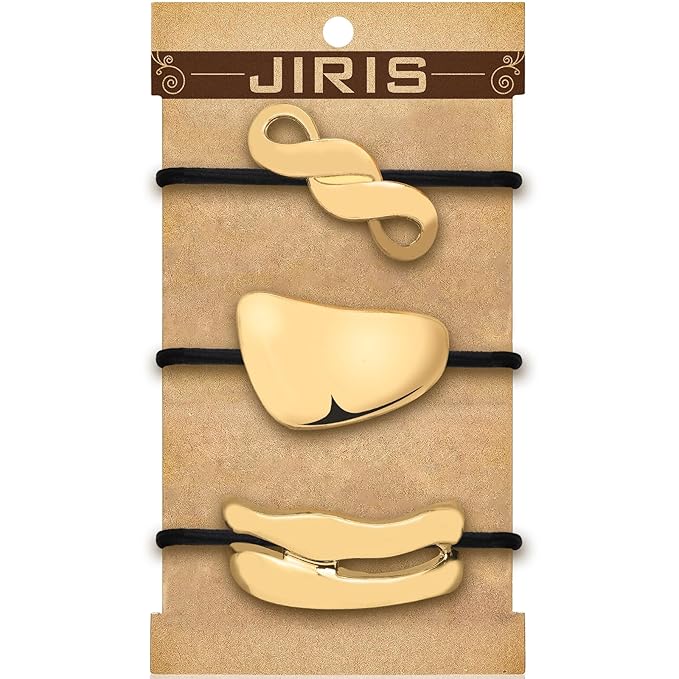 3PCS Metal Hair Tie For Women,Gold Cuffs,Metal Geometric Gold Hair Ties, Hair Accessories Stretchy and Non-Damage Ponytail Holders,Ponytail Cuff Hair Bands For Hair Styling (SET12)
