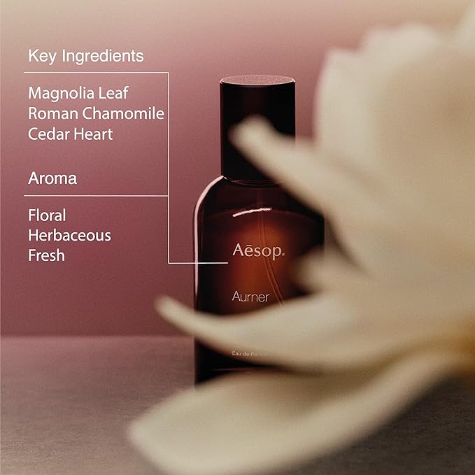Aesop Aurner Eau de Parfum | Floral, Herbaceous, Fresh Unisex Fragrance | Floral Fragrance With Unexpected Contrasts | 1.6oz / 50mL
