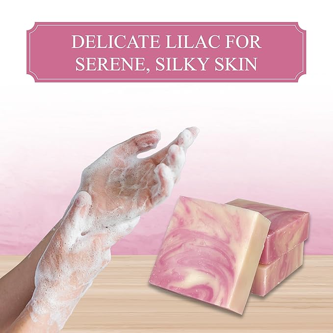 Dr. Wally's Handcrafted Soap Lilac Bar 5 oz, with Shea Butter and enrich with Olive Oil, All Natural - Cold process - 100% Handmade - Made in USA, pack of (3)