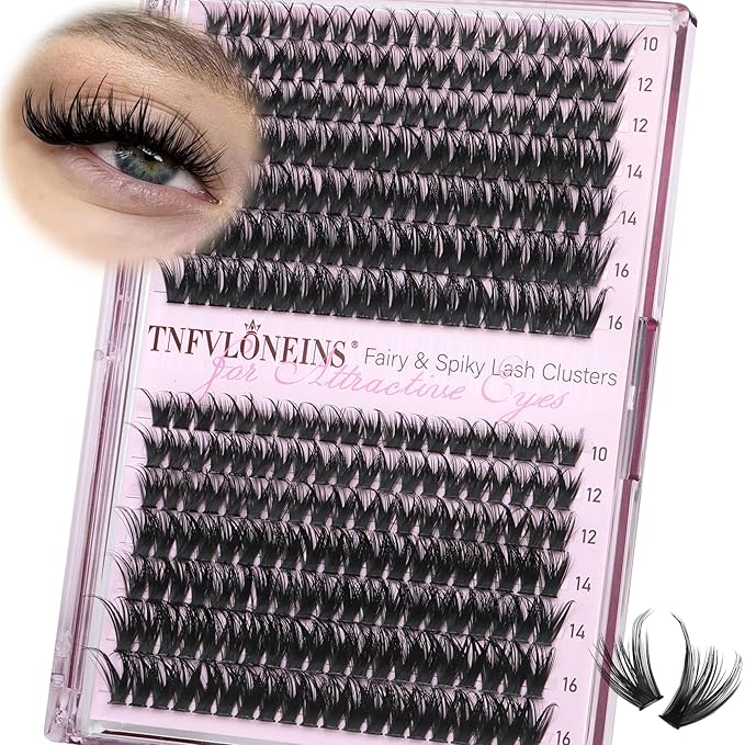 TNFVLONEINS Lash Clusters Wispy Cluster Eyelash Extensions Spiky Eyelash Clusters DIY Individual Lashes Clusters D Volume Eye Lashes Cluster 10-16MM Natural Lash Extension