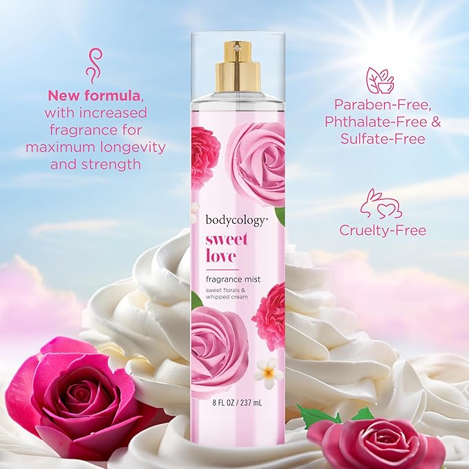 Bodycology Long-Lasting Fragrance Body Mist, Sweet Love, 8 fl oz