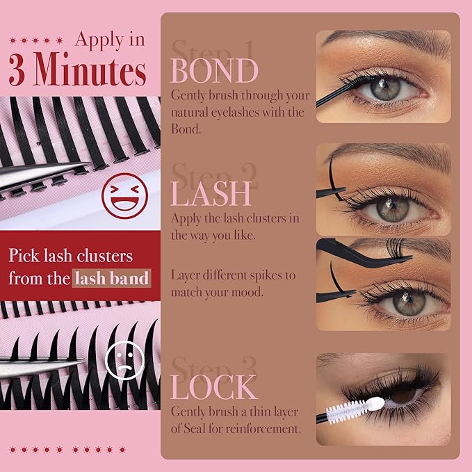 CORUSCATE Lash Clusters with Spikes Ultra Long 12-22mm Lash Spikes 7-9mm Bottom Lashes Supply Cluster Eyelash Extensions For Pros Multi-Eye Lash Styles DIY Eyelashes for Manga/Spiky/Mega Look
