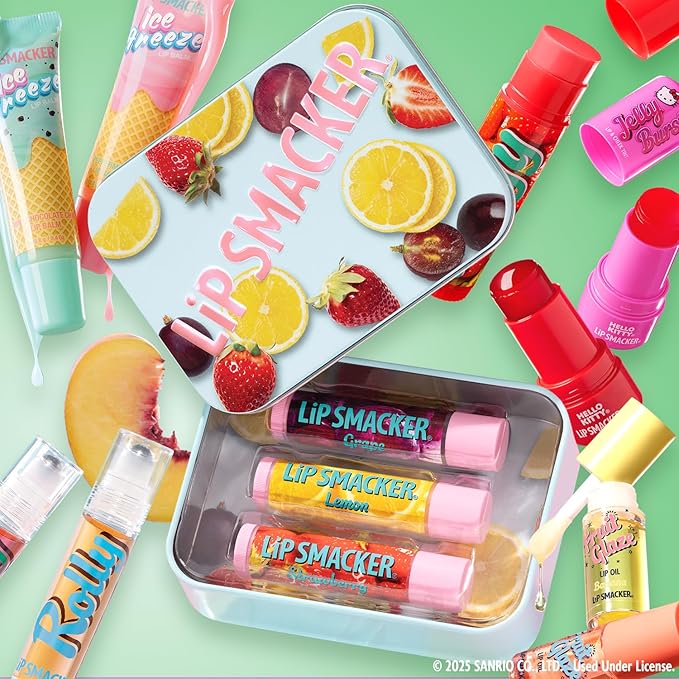 Lip Smacker Fruit Glaze Lip Oil, Ultra-Hydrating & Moisturizing with High-Shine Finish, Plush Applicator for Effortless Glide, Delicious Non-Sticky Flavor - Grape