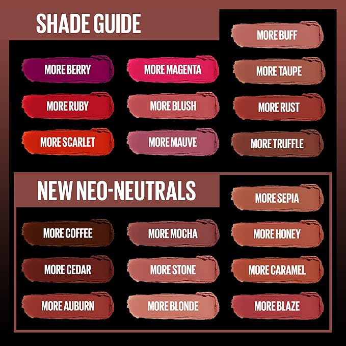MAYBELLINE Color Sensational Ultimatte Matte Lipstick, Non-Drying, Intense Color Pigment, More Mocha, Mid-Tone Mauve, 1 Count (Pack of 2)