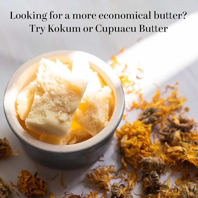 Organic Cocoa Butter Raw Unrefined, Food Grade USDA Certified Organic, for Scars, Stretch Marks Cream, Body Butter, Lip Balm and Lotion Bars, 100% Pure 1 lb Block