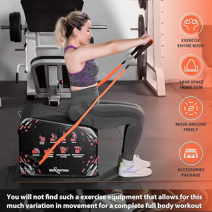 BODYRHYTHM Multi-Functional Total Body Workout Box for Hip Thrust