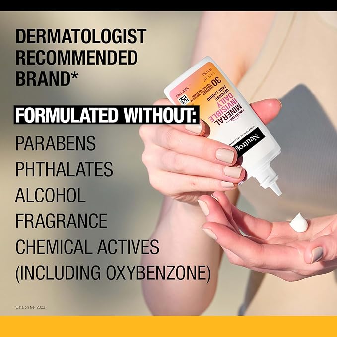 Neutrogena Purescreen+ Invisible Daily Defense Mineral Sunscreen for Face with SPF 30, Broad Spectrum Mineral Sunscreen with Vitamin E, Water Resistant, Fragrance-Free, 1.4 fl. oz