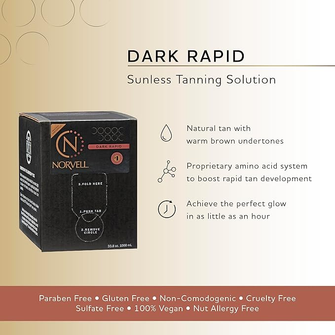 Norvell Premium Sunless Tanning Solution - One Hour Rapid, 1 Liter Box