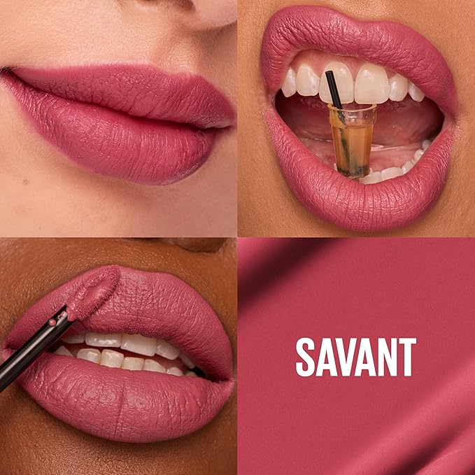 Maybelline Super Stay Matte Ink Liquid Lipstick Makeup, Long Lasting High Impact Color, Up to 16H Wear, Savant, Rose Pink, 1 Count, Packaging May Vary