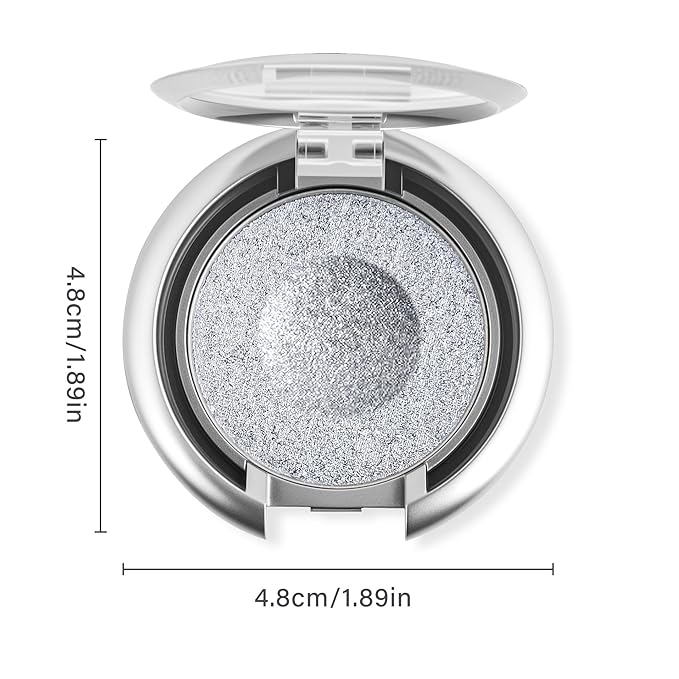 Glitter Eyeshadow,Duochrome Holographic Silver White Shimmer Eye Shadow,Chameleon High Pigmente Sparkly Shadows Palette,Iridescent Metallic Eye Highlighter,Makeup for Rave,LongWear,01#