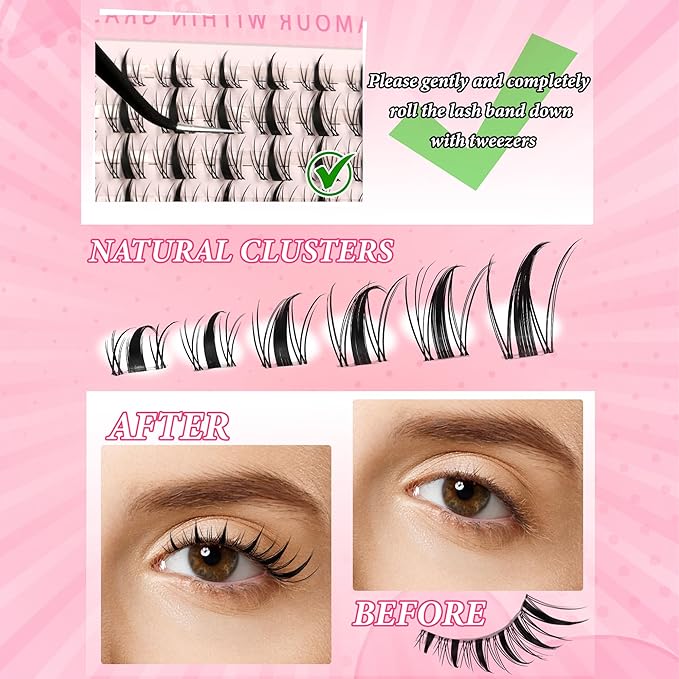 Clear Lash Clusters Manga Eyelash Clusters Anime Cluster Eyelash Extensions Clusters Lashes Natural Look Eyelashes Fairy Lash Clusters Manga Individual Lashes (8-16) mm