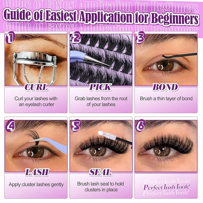 Yawamica Cluster Eyelash Extensions Fluffier Lash Clusters with Bottom Lashes 200D Volume Individual Lashes 315pcs Wispy Eyelash Clusters 10-20mm DIY Lash Extension at Home