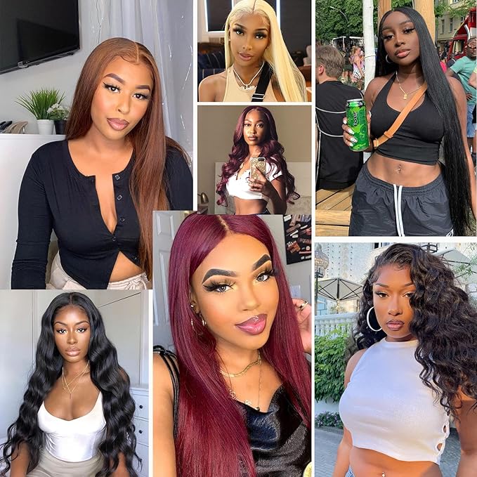 Hairro Sew in Hair Extensions Real Human Hair, 100g/bundle Weave Weft for Women Adding Volume and Length, for DIY Beauty Dating Party, 16 Inch One Bundle Body Wave Wine Red