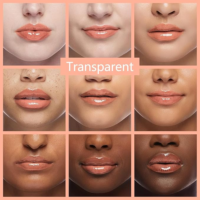 Lip Oil, Hydrating Lip Gloss Tinted Lip Balm Transparent Lip Care, Big Brush Head Glitter Shine, Long Lasting Nourishing Non-sticky Fresh Texture