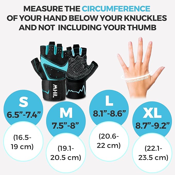 MhIL Workout Gloves for Women โ Breathable Gym Gloves for Women with Palm Protection and Enhanced Grip โ Padded Weight Lifting Glove for Womens with Wrist Wraps Support Weightlifting Exercise Cycling