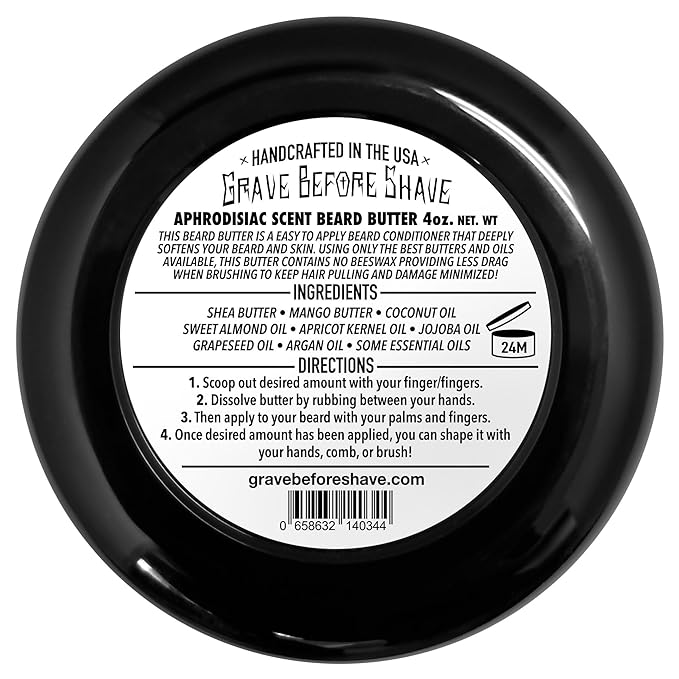 Grave Before Shave Leather/Cedar-wood scent Beard Conditioning Butter 4 oz.