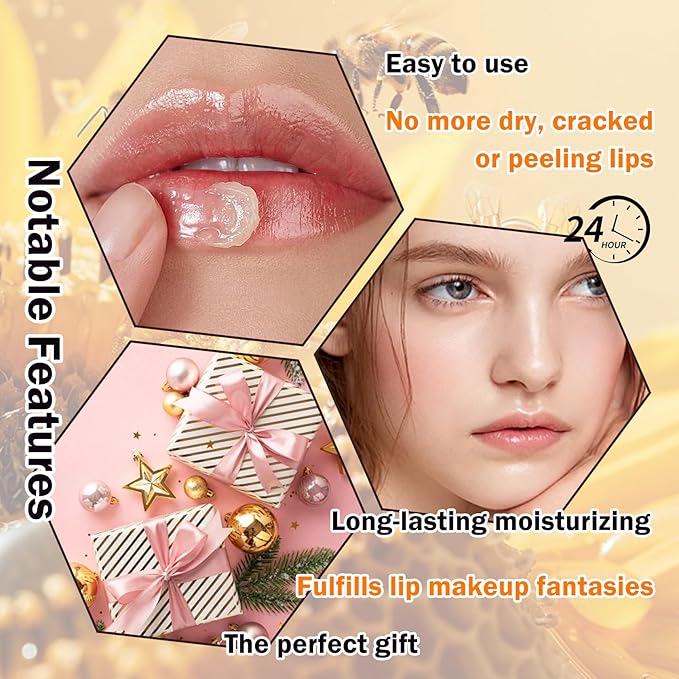 2PCS Bee Lip Balm Honey Pot,Hydrating