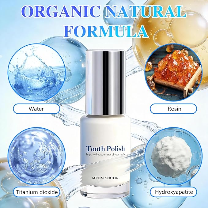 Tooth Polish, Tooth Whitening Paint, Cosmetic Tooth Polishing Liquid for Improving Tooth Appearance, Gentle Teeth Whitening Kit, Safe Formula & Long-Lasting Results