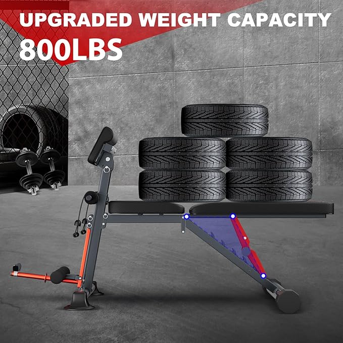 Adjustable Weight Bench 800LBS Foldable