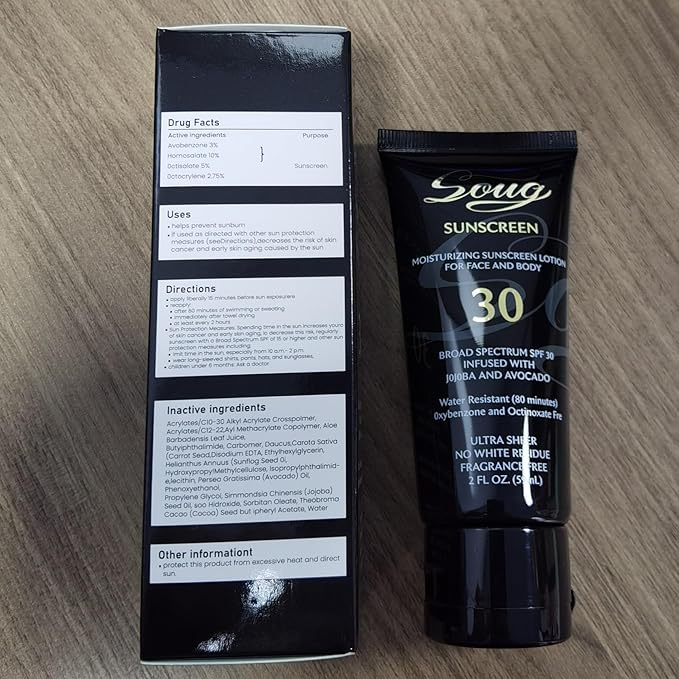 Sunscreen Black Girl, Sunscreen for black skin,Face & Body Moisturizing Sunscreen SPF 30, Black Gir'l Sunscreen for black women kids,Sunscreen no white cast 2PCS