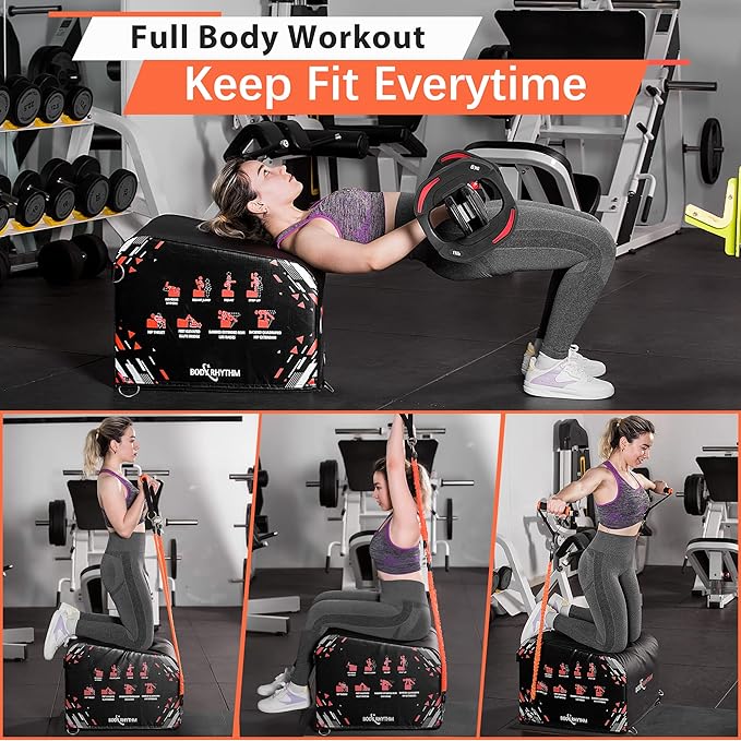 BODYRHYTHM Multi-Functional Total Body Workout Box for Hip Thrust