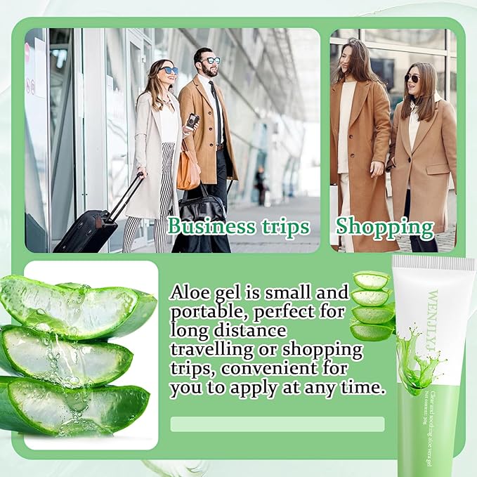 WENJLYJ 8PCS Aloe Vera Gel for Face & Skin,Organic Aloe Vera Gel,Hydrating After Sun Cream for Travel Size,Moisturizing Lotion for Skincare,After Sun Lotion for All Skin Type(A)